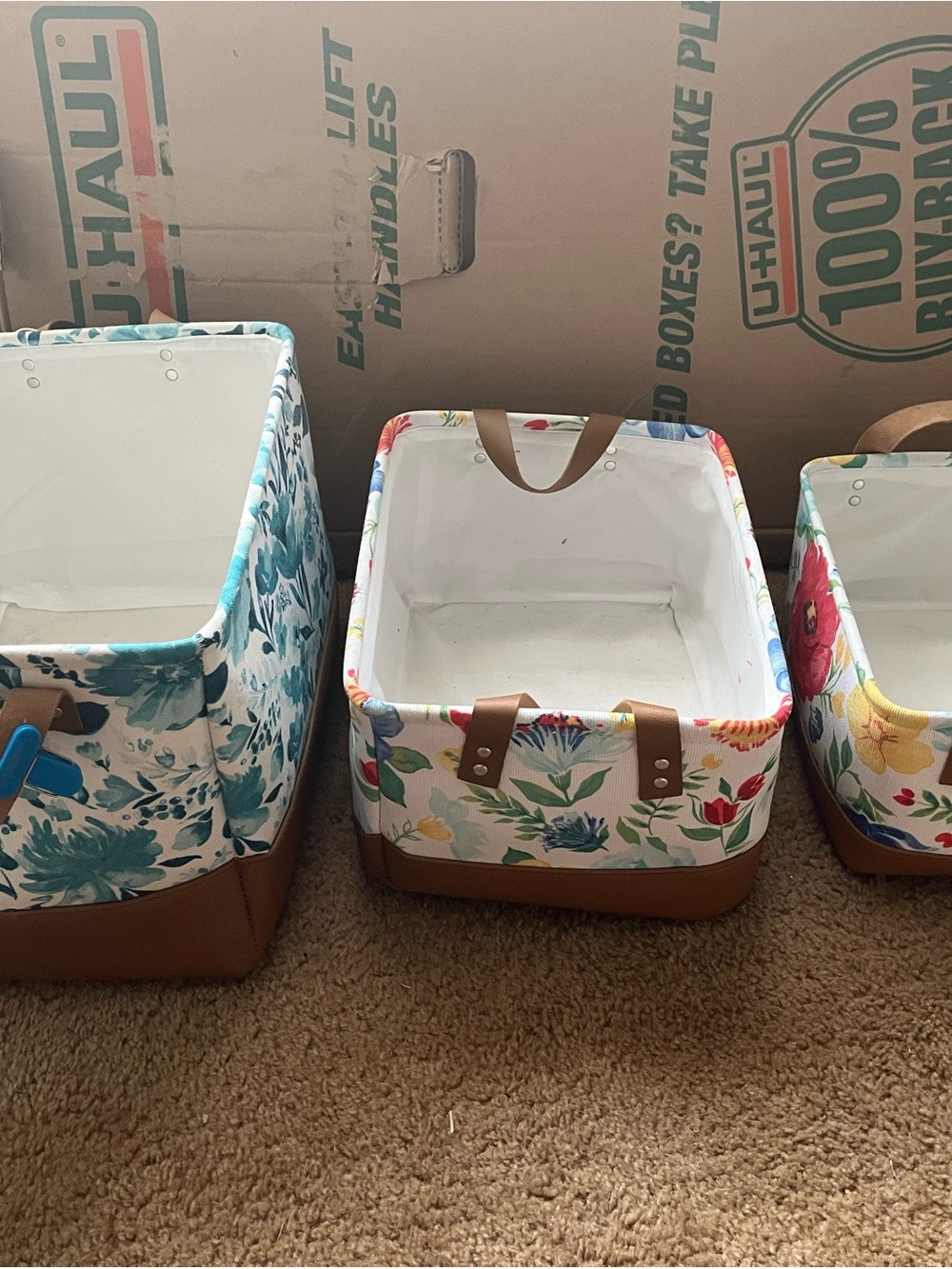 Pioneer Woman Baskets with Handles
